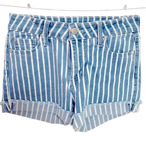 Celebrity Pink Denim Shorts- Blue with white stripes Like New- Size 1/25